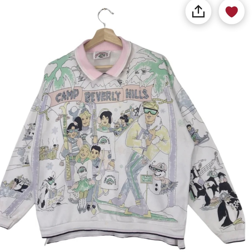 COPY - COPY - Vintage 90s Camp Beverly Hills sweater with details and collar
